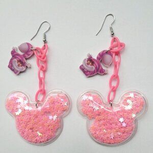 inspired Cheshire Cat mouse Kawaii shaker earrings
